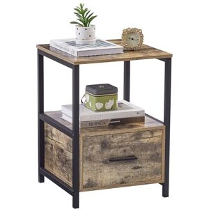 VECELO Bedside Table, End Side Cabinet Nightstand with Large Drawers and Storage Shelf for Bedroom Living Room VECELO Bedside Table, End Side Cabinet Nightstand with Large Drawers and Storage Shelf for Bedroom Living Room