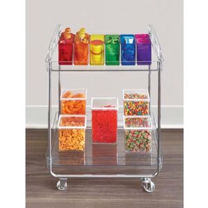 InterDesign The Home Edit by iDesign Clear 2 Shelf Rolling Cart with Lockable Wheels InterDesign The Home Edit by iDesign Clear 2 Shelf Rolling Cart with Lockable Wheels