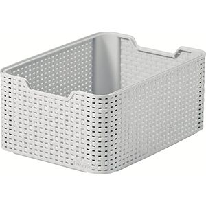 CURVER Style Rattan Effect Kitchen, Living room, Bathroom, Bedroom, Utility Medium Rectangular Storage Basket 18 Litres Grey CURVER Style Rattan Effect Kitchen, Living room, Bathroom, Bedroom, Utility Medium Rectangular Storage Basket 18 Litres Grey