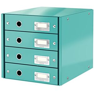 Leitz Drawer Cabinet, 4 Drawers, A4, Click and Store Range 60490051 Ice blue Leitz Drawer Cabinet, 4 Drawers, A4, Click and Store Range 60490051 Ice blue