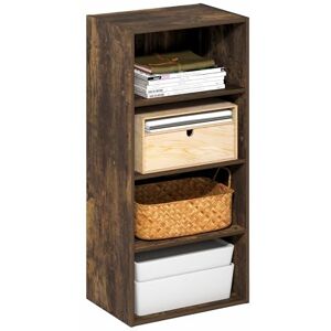 Furinno BASIC Book Shelf, 4-Tier Bookcase with Open Shelf, Bookshelf, Cube Storage Organizer, 11 x 17 x 35, for Living Room, Bedroom, Home Office, Amber PINE Furinno BASIC Book Shelf, 4-Tier Bookcase with Open Shelf, Bookshelf, Cube Storage Organizer, 11 x 17 x 35, for Living Room, Bedroom, Home Office, Amber PINE