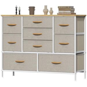 Feonase Chest of Drawers, Bedroom Dresser with 9 Fabric Drawers, Metal Frame & MDF Wood Top, Adjustable Feet, Storage Organizer Unit for Bedroom, Closet, Living Room, Hallway, Khaki Feonase Chest of Drawers, Bedroom Dresser with 9 Fabric Drawers, Metal Frame & MDF Wood Top, Adjustable Feet, Storage Organizer Unit for Bedroom, Closet, Living Room, Hallway, Khaki