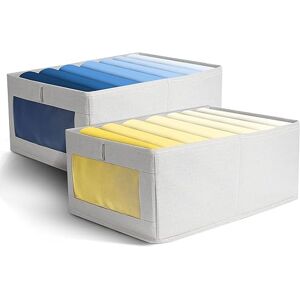 AiQInu Storage Boxes, Drawer Organiser, Pack of 2, Foldable Clothes Organiser System for Wardrobe, Bedroom or Chest of Drawers AiQInu Storage Boxes, Drawer Organiser, Pack of 2, Foldable Clothes Organiser System for Wardrobe, Bedroom or Chest of Drawers