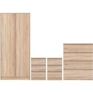 Seconique Malvern 2 Door Wardrobe Bedroom Set in Sonoma Oak Effect Seconique Malvern 2 Door Wardrobe Bedroom Set in Sonoma Oak Effect