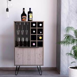 Home Source Drinks Cabinet, 3 Door Cupboard and Glass Storage, Smoked Oak Effect, 8 Shelf Bottle Rack, Engineered Wood Home Source Drinks Cabinet, 3 Door Cupboard and Glass Storage, Smoked Oak Effect, 8 Shelf Bottle Rack, Engineered Wood