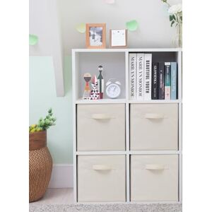STORAGEIDEAS Storage Cubes, 11 Inch Cube Storage Bins, Set of 4, Fabric Foldable Storage Bins with Handles, Closet Storage Organizer Bins, Cubby Clothing Storage Baskets for Shelves, Beige STORAGEIDEAS Storage Cubes, 11 Inch Cube Storage Bins, Set of 4, Fabric Foldable Storage Bins with Handles, Closet Storage Organizer Bins, Cubby Clothing Storage Baskets for Shelves, Beige