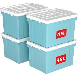 Cetomo 45L 4 Pack Storage Boxes with Handles - Home Office Organizers Cetomo 45L 4 Pack Storage Boxes with Handles - Home Office Organizers
