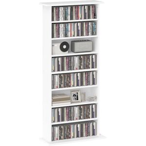 HOMCOM 360 CD/185 DVD Storage Unit, 185 Blu-ray Media Storage Shelf with 8 Compartments and 6 Adjustable Shelves, CD Tower for Living Room, Bedroom, Office, White HOMCOM 360 CD/185 DVD Storage Unit, 185 Blu-ray Media Storage Shelf with 8 Compartments and 6 Adjustable Shelves, CD Tower for Living Room, Bedroom, Office, White