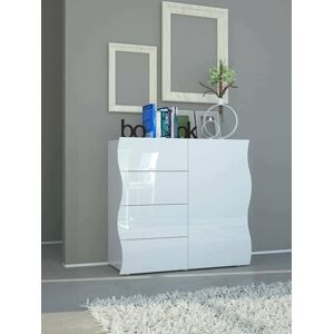 Dmora Sideboard Giuseppe, Kitchen sideboard with 4 doors and 1 drawer, Living room buffet, 100% Made in Italy, cm 90x40h81, Glossy white Dmora Sideboard Giuseppe, Kitchen sideboard with 4 doors and 1 drawer, Living room buffet, 100% Made in Italy, cm 90x40h81, Glossy white