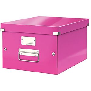 Leitz A4 Storage Box, Click and Store Range 60440023, Medium, Pink Leitz A4 Storage Box, Click and Store Range 60440023, Medium, Pink