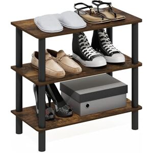 Furinno TURN-N-TUBE Shoe Rack, 3-Tier Shoe Organizer, Shoe Rack Storage with Freestanding Organizer, 11.7 x 23.6 x 21.9, for Closet Entryway, Office, Garage, Amber Pine/Black Furinno TURN-N-TUBE Shoe Rack, 3-Tier Shoe Organizer, Shoe Rack Storage with Freestanding Organizer, 11.7 x 23.6 x 21.9, for Closet Entryway, Office, Garage, Amber Pine/Black