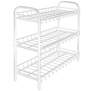 Metaltex Shoe Rack 3 Tier Shoe Stand Organiser, Metal, White, 64 X 23 X 59 CM Metaltex Shoe Rack 3 Tier Shoe Stand Organiser, Metal, White, 64 X 23 X 59 CM
