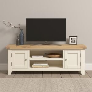 Seconique Windsor Straight Tv Unit in Ivory/Oak Seconique Windsor Straight Tv Unit in Ivory/Oak