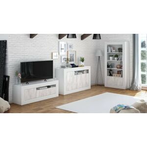 Dmora Highboard Thornton, Modern sideboard with 3 doors, Living room TV stand buffet, 144x42h87 cm, White Dmora Highboard Thornton, Modern sideboard with 3 doors, Living room TV stand buffet, 144x42h87 cm, White