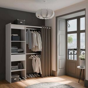 Dmora Grande Doubs Wardrobe, Bedroom Furniture, Storage Cabinet, Clothes Hanger, 167 x 50 x H 192 cm, Matt White, Matt White Dmora Grande Doubs Wardrobe, Bedroom Furniture, Storage Cabinet, Clothes Hanger, 167 x 50 x H 192 cm, Matt White, Matt White