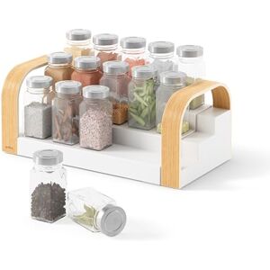 Umbra Bellwood Expandable Spice Rack Shelf, 3-Tier Shelf Kitchen Organizer, White/Natural Umbra Bellwood Expandable Spice Rack Shelf, 3-Tier Shelf Kitchen Organizer, White/Natural