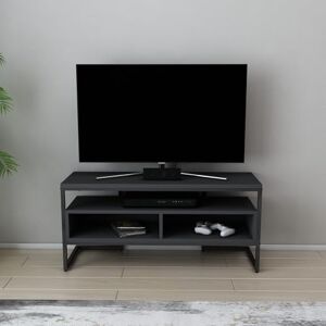 Hanah Home Industrial TV Stand, Black & Anthracite, 110 cm x 35 cm x 49.9 cm, 100% Melamine Coated Particle Board, 18 mm Thick, Stylish & Durable Design for Modern Living Rooms Hanah Home Industrial TV Stand, Black & Anthracite, 110 cm x 35 cm x 49.9 cm, 100% Melamine Coated Particle Board, 18 mm Thick, Stylish & Durable Design for Modern Living Rooms