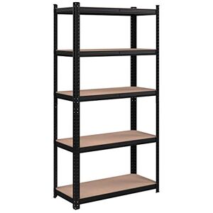 SONGMICS 5-Tier Shelving Unit, Steel Shelving Unit for Storage, Tool-Free Assembly, for Garage, Shed, Load Capacity 875 kg, 40 x 90 x 180 cm, Black GLR040B01 SONGMICS 5-Tier Shelving Unit, Steel Shelving Unit for Storage, Tool-Free Assembly, for Garage, Shed, Load Capacity 875 kg, 40 x 90 x 180 cm, Black GLR040B01