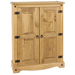 Home Source Storage Cupboard, Solid Pine 2 Door Mexican Wood Cabinet, 2 Internal Shelves Home Source Storage Cupboard, Solid Pine 2 Door Mexican Wood Cabinet, 2 Internal Shelves