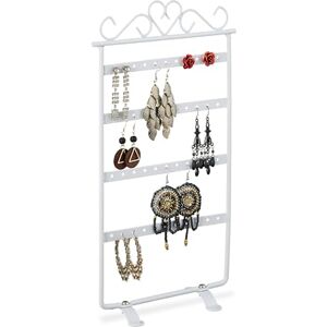Relaxdays Earring Holder, Jewellery Stand, Dimensions: approx. 30.5 x 16.5 x 6.5 cm, Iron, White Relaxdays Earring Holder, Jewellery Stand, Dimensions: approx. 30.5 x 16.5 x 6.5 cm, Iron, White