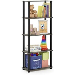 Furinno TURN-S-TUBE Book Shelf, 5-Tier Toolless Storage Shelves with Square Tubes, Shelving Unit for Organization and Storage for Living Room, Home Office, French Oak Furinno TURN-S-TUBE Book Shelf, 5-Tier Toolless Storage Shelves with Square Tubes, Shelving Unit for Organization and Storage for Living Room, Home Office, French Oak