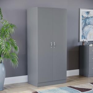 Vida Designs Riano Wardrobe, With Shelf & Hanging Rail Bedroom Storage Furniture (Grey, 2 Door) Vida Designs Riano Wardrobe, With Shelf & Hanging Rail Bedroom Storage Furniture (Grey, 2 Door)