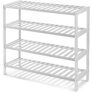 KEPLIN 4 Tier Natural Bamboo Shoe Rack Easy Assembly & Strong Design Stand Shelf Organiser Ideal for Corridor,Bedroom,Bathroom,Hallway & Small Spaces Large Capacity (4 Tier, White/White) KEPLIN 4 Tier Natural Bamboo Shoe Rack Easy Assembly & Strong Design Stand Shelf Organiser Ideal for Corridor,Bedroom,Bathroom,Hallway & Small Spaces Large Capacity (4 Tier, White/White)