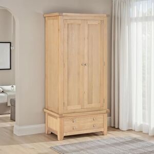 Seconique Windsor 2 Door 1 Drawer Wardrobe in Natural Oak Seconique Windsor 2 Door 1 Drawer Wardrobe in Natural Oak