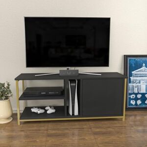 Hanah Home Glamorous TV Stand, Gold & Anthracite, 120 x 35.3 x 50.8 cm, 100% Melamine Coated Particle Board, 18 mm Thick, Stylish & Functional for Modern Living Rooms Hanah Home Glamorous TV Stand, Gold & Anthracite, 120 x 35.3 x 50.8 cm, 100% Melamine Coated Particle Board, 18 mm Thick, Stylish & Functional for Modern Living Rooms