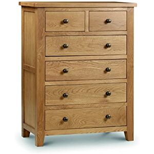 Julian Bowen Marlborough 4+2 Drawer Chest, Oak Julian Bowen Marlborough 4+2 Drawer Chest, Oak