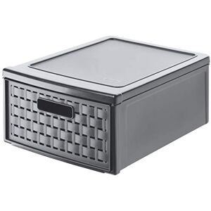 Rotho , Country, Drawer box 8.3l with 1 drawer in rattan-look, Plastic (PP) BPA-free, anthracite, klein/8,3l (35,0 x 26,0 x 14,5 cm) Rotho , Country, Drawer box 8.3l with 1 drawer in rattan-look, Plastic (PP) BPA-free, anthracite, klein/8,3l (35,0 x 26,0 x 14,5 cm)