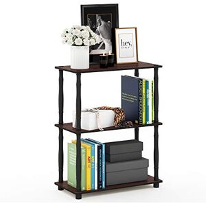 Furinno Turn-N-Tube 3-Tier Compact Multipurpose Shelf Display Rack with Classic Tube, Dark Cherry/Black Furinno Turn-N-Tube 3-Tier Compact Multipurpose Shelf Display Rack with Classic Tube, Dark Cherry/Black