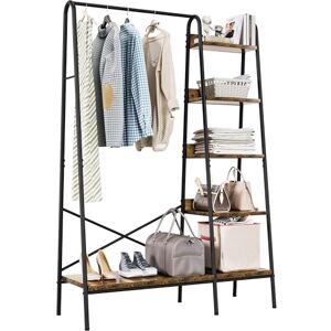 YITAHOME Wardrobe Clothes Rail, Industrial Hall Tree with 5 Shelves, Garment Rack with Shoe Storage, Floorstanding Coat Rack Stand for Bedroom, Hallway, Entryway, Living Room YITAHOME Wardrobe Clothes Rail, Industrial Hall Tree with 5 Shelves, Garment Rack with Shoe Storage, Floorstanding Coat Rack Stand for Bedroom, Hallway, Entryway, Living Room