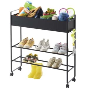 YAMAZAKI 5279 TOWER Storage Cart With Basket, black, Steel/Magnet Nylon, Minimalist, 74.5(without casters:70) x 22 x 74.5 cm YAMAZAKI 5279 TOWER Storage Cart With Basket, black, Steel/Magnet Nylon, Minimalist, 74.5(without casters:70) x 22 x 74.5 cm