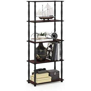 Furinno Toolless Shelves, Wood, Dark Cherry/Black, one size,59.94 (W) x 145.8 (H) x 29.46 (D) cm Furinno Toolless Shelves, Wood, Dark Cherry/Black, one size,59.94 (W) x 145.8 (H) x 29.46 (D) cm