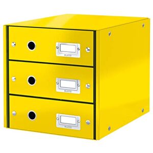 Leitz Drawer Cabinet, 3 Drawers, A4, Click and Store Range 60480016 Yellow Leitz Drawer Cabinet, 3 Drawers, A4, Click and Store Range 60480016 Yellow