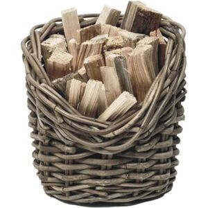 Ivyline Round Kindling Basket in Natural Wicker Durable Firewood Storage Box Elegant Fireside Accessory H24 x W24 cm Ivyline Round Kindling Basket in Natural Wicker Durable Firewood Storage Box Elegant Fireside Accessory H24 x W24 cm