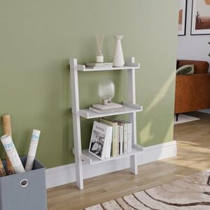 Vida Designs York 3 Tier Ladder Bookcase Leaning Shelf Display Storage Unit with Open Shelves Modern Bookshelf for Living Room, Bedroom or Home Office White H 100.5 x W 56 x D 32.5 cm Vida Designs York 3 Tier Ladder Bookcase Leaning Shelf Display Storage Unit with Open Shelves Modern Bookshelf for Living Room, Bedroom or Home Office White H 100.5 x W 56 x D 32.5 cm
