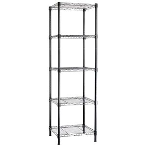 Amazon Basics 5-Shelf Tower, Adjustable Storage Shelving Unit, Black, 40.6 x 40.6 x 137.2 cm (D x W x H) Amazon Basics 5-Shelf Tower, Adjustable Storage Shelving Unit, Black, 40.6 x 40.6 x 137.2 cm (D x W x H)