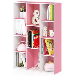 Furinno Luder 11-Cube Reversible Open Shelf Bookcase, White/Pink Furinno Luder 11-Cube Reversible Open Shelf Bookcase, White/Pink