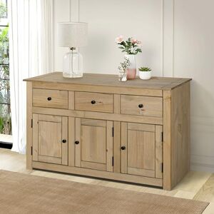 Mews Panama Sideboard 3 Door 3 Drawer Solid Pine Wood Waxed Oak Finish Mews Panama Sideboard 3 Door 3 Drawer Solid Pine Wood Waxed Oak Finish