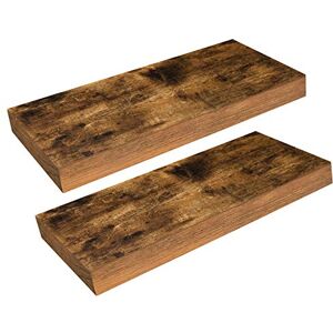 HOOBRO Floating Shelves, Wall Shelves Set of 2, Wall Mounted Shelves, 40cm, Wall Display Racks, Decorative Hanging Shelf, Wooden Shelves, for Bathroom, Bedroom, Kitchen, Office, Rustic Brown EBF40BJ01 HOOBRO Floating Shelves, Wall Shelves Set of 2, Wall Mounted Shelves, 40cm, Wall Display Racks, Decorative Hanging Shelf, Wooden Shelves, for Bathroom, Bedroom, Kitchen, Office, Rustic Brown EBF40BJ01