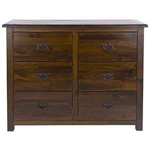 Home Source Denver Chest of Drawers Cabinet, Solid Pine Dresser Bedroom Storage, 6 Drawer Home Source Denver Chest of Drawers Cabinet, Solid Pine Dresser Bedroom Storage, 6 Drawer