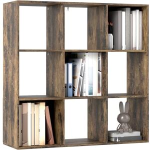 HOMCOM 3 Tier Bookshelf, Modern Cube Bookcase with 9 Open Storage Compartments, Freestanding Display Storage Unit for Living Room, Bedroom, Study, Rustic Brown HOMCOM 3 Tier Bookshelf, Modern Cube Bookcase with 9 Open Storage Compartments, Freestanding Display Storage Unit for Living Room, Bedroom, Study, Rustic Brown