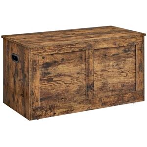 VASAGLE Storage Chest, Storage Bench, Blanket Box with 2 Safety Hinges, Shoe Storage Bench, 40 x 80 x 46.5 cm, for Hallway, Bedroom, Living Room, Rustic Brown LSB064K01 VASAGLE Storage Chest, Storage Bench, Blanket Box with 2 Safety Hinges, Shoe Storage Bench, 40 x 80 x 46.5 cm, for Hallway, Bedroom, Living Room, Rustic Brown LSB064K01