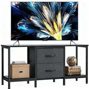 YITAHOME TV Stand, TV Cabinet up to 47 Inch, TV Unit with 2 Fabric Drawers and 2 Open Shelves, 110 x 30 x 50cm Chest of Drawers for Living Room, Entertainment Room, Bedroom Furniture, Steel Frame YITAHOME TV Stand, TV Cabinet up to 47 Inch, TV Unit with 2 Fabric Drawers and 2 Open Shelves, 110 x 30 x 50cm Chest of Drawers for Living Room, Entertainment Room, Bedroom Furniture, Steel Frame