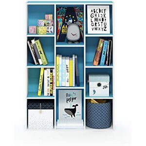 Furinno Luder 11-Cube Reversible Open Shelf Bookcase, White/Light Blue Furinno Luder 11-Cube Reversible Open Shelf Bookcase, White/Light Blue