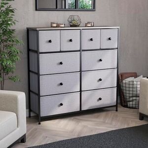 Vida Designs Chorley 10 Drawer Chest Of Drawers Fabric Storage Organizer Unit With Wood Top, Metal Frame & Handles Ideal For Bedroom, Living Room, Nursery Beige & Grey Wood (UKFR Certified) Vida Designs Chorley 10 Drawer Chest Of Drawers Fabric Storage Organizer Unit With Wood Top, Metal Frame & Handles Ideal For Bedroom, Living Room, Nursery Beige & Grey Wood (UKFR Certified)
