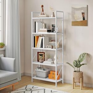 YITAHOME Bookshelf, 5 Tiers Bookcase Tall Book shelf with Metal Frame, Industrial Display Storage Rack, Shelving Units for Living Room Bedroom Home Office Kitchen, Pure White Book Shelves YITAHOME Bookshelf, 5 Tiers Bookcase Tall Book shelf with Metal Frame, Industrial Display Storage Rack, Shelving Units for Living Room Bedroom Home Office Kitchen, Pure White Book Shelves