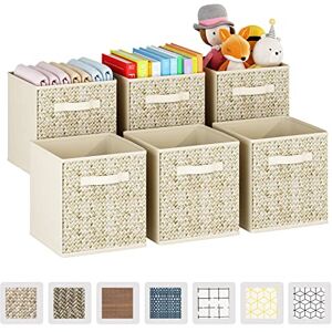 Wisdom Star 6 Pack Fabric Storage Cubes with Handle, Foldable 13x13x15 Inch Cube Storage Bins, Storage Baskets for Shelves, Storage Boxes for Organizing Closet Bins Wisdom Star 6 Pack Fabric Storage Cubes with Handle, Foldable 13x13x15 Inch Cube Storage Bins, Storage Baskets for Shelves, Storage Boxes for Organizing Closet Bins